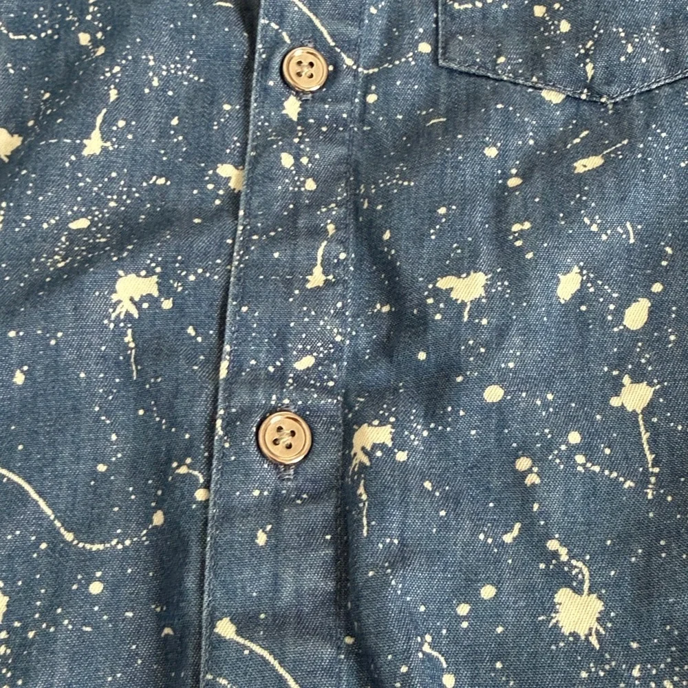 First Impressions Navy Splatter Kids Button Down Shirt size 3T - Picture 4 of 6
